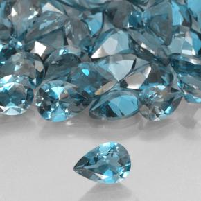 Topaze Bleu marine profond naturelle En forme de poire, 0.74 ct, VVS-VS