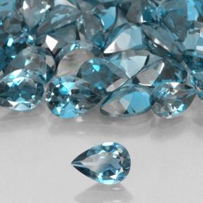 Topaze Bleu marine profond naturelle En forme de poire, 0.74 ct, VVS-VS
