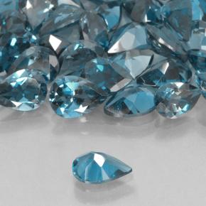 Topaze Bleu marine profond naturelle En forme de poire, 0.74 ct, VVS-VS