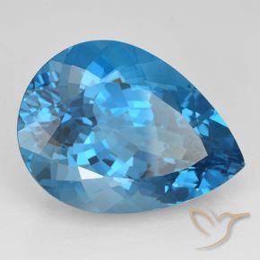Topaze Bleu Suisse naturelle En forme de poire, 25.35 ct, VVS