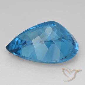 Topaze Bleu Suisse naturelle En forme de poire, 25.35 ct, VVS