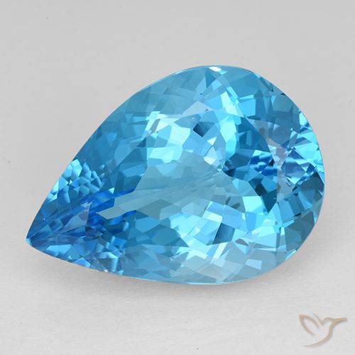 21.98ct Naturel Bleu Suisse Topaze, En forme de poire, VVS