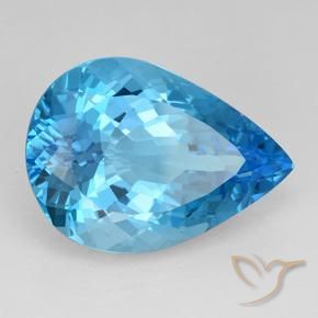 Topaze Bleu Suisse naturelle En forme de poire, 21.98 ct, VVS