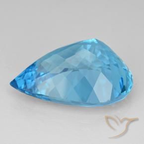 Topaze Bleu Suisse naturelle En forme de poire, 21.98 ct, VVS