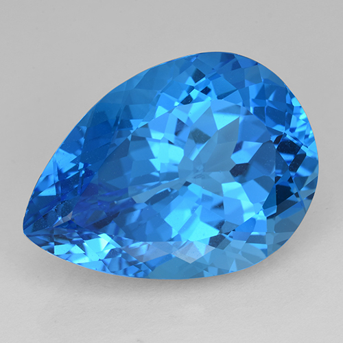 Topaze Bleu Suisse naturelle En forme de poire, 25.96 ct, VVS