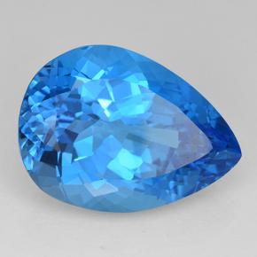 Topaze Bleu Suisse naturelle En forme de poire, 25.96 ct, VVS