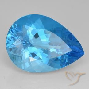 Topaze Bleu Suisse naturelle En forme de poire, 23.86 ct, VVS