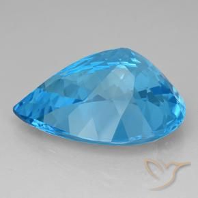 Topaze Bleu Suisse naturelle En forme de poire, 23.86 ct, VVS