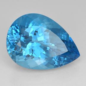Topaze bleue naturelle en forme de poire, 26,49 ct, IF
