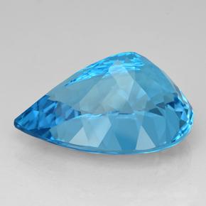 Topaze bleue naturelle en forme de poire, 26,49 ct, IF