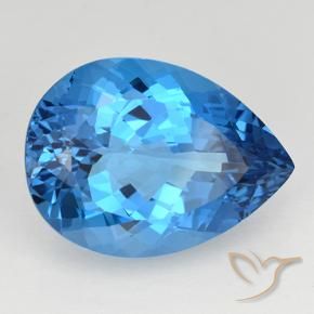 Topaze Bleu Suisse naturelle En forme de poire, 25.31 ct, VVS