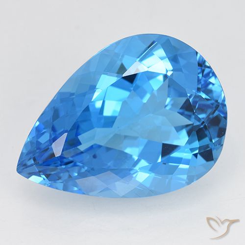 24.07ct Naturel Bleu Suisse Topaze, En forme de poire, VVS