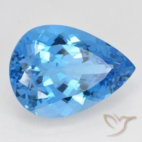 Topaze Bleu Suisse naturelle En forme de poire, 24.07 ct, VVS