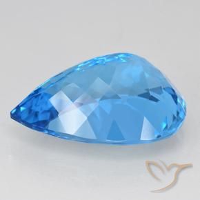 Topaze Bleu Suisse naturelle En forme de poire, 24.07 ct, VVS