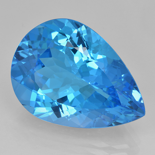 Topaze bleue naturelle en forme de poire, 22,54 ct, VVS