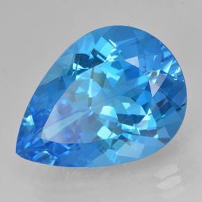 Topaze bleue naturelle en forme de poire, 22,54 ct, VVS