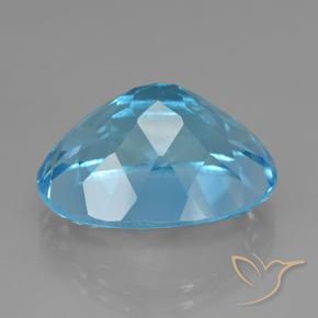 Topaze bleue naturelle coupe ovale, 24,36 ct, VVS