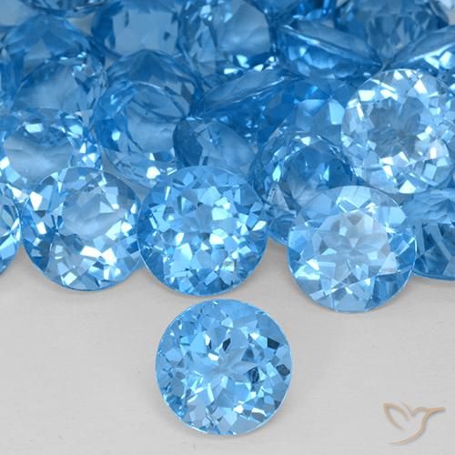 4.43ct Naturel Bleu Suisse Topaze, Tour, VVS-VS