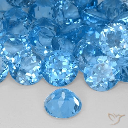 Topaze Bleu Suisse naturelle Tour, 4.43 ct, VVS-VS