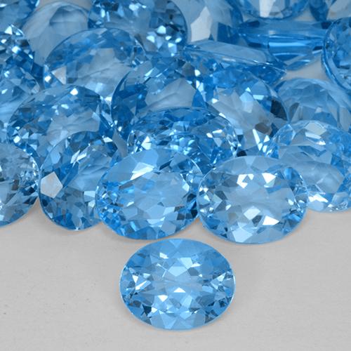 Topaze Bleu Suisse naturelle ovale, 3.08 ct, VVS-VS