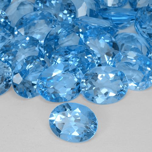 Topaze Bleu Suisse naturelle ovale, 3.08 ct, VVS-VS