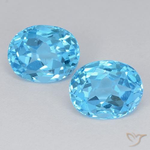 Achetez naturel 5.51ct Bleu ciel Topaze gems, Coupe ovale, En provenance Brésil chez GemSelect. En stock, livraison internationale!