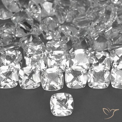 0.49ct Naturel Blanc Topaze, Coussin, VVS-VS