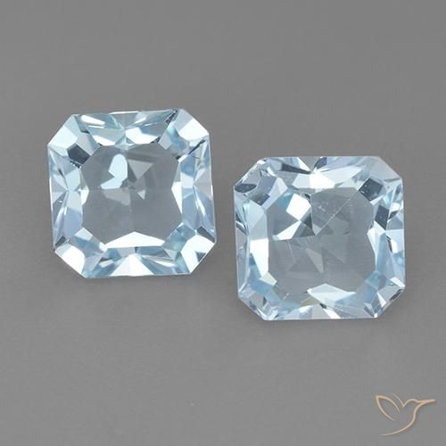 5.97ctw Naturel Bleu ciel Topaze, Taille émeraude, VVS