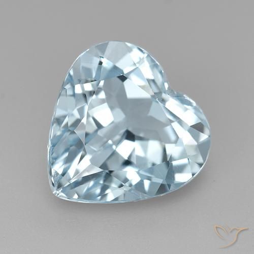 Topaze Bleu ciel naturelle Cœur, 3.92 ct, VVS-VS