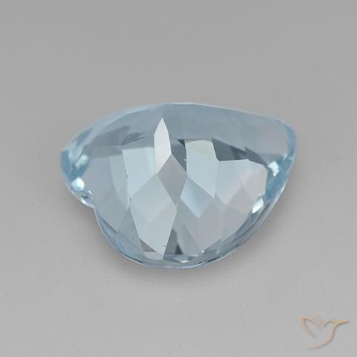 Topaze Bleu ciel naturelle Cœur, 3.92 ct, VVS-VS