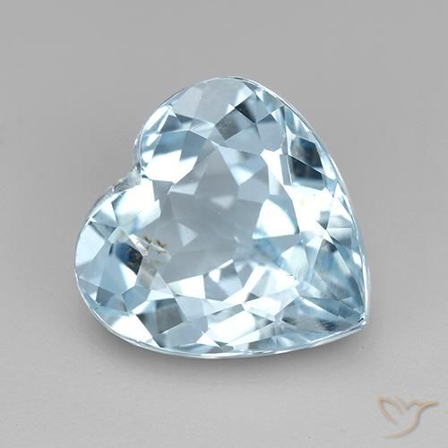 4.34ct Naturel Bleu ciel Topaze, Cœur, VVS-VS
