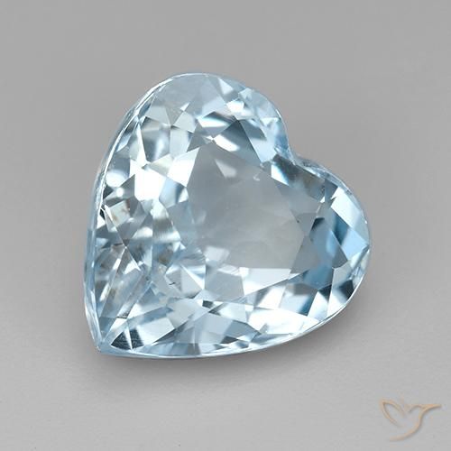 Topaze Bleu ciel naturelle Cœur, 4.34 ct, VVS-VS