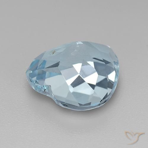 Topaze Bleu ciel naturelle Cœur, 4.34 ct, VVS-VS