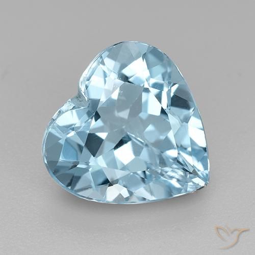 4.06ct Naturel Bleu ciel Topaze, Cœur, VVS-VS