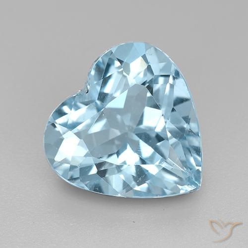 3.84ct Naturel Bleu ciel Topaze, Cœur, VVS-VS