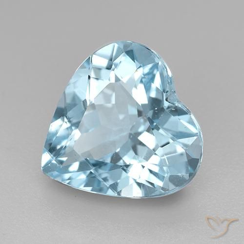 Topaze Bleu ciel naturelle Cœur, 3.84 ct, VVS-VS