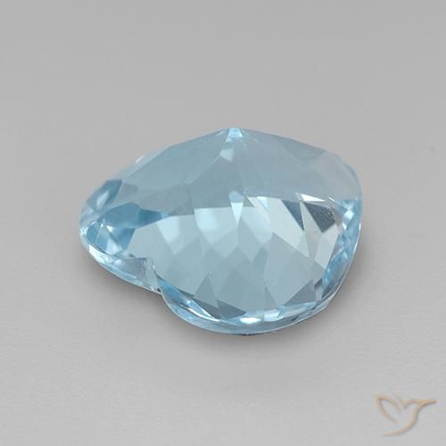 Topaze Bleu ciel naturelle Cœur, 3.84 ct, VVS-VS