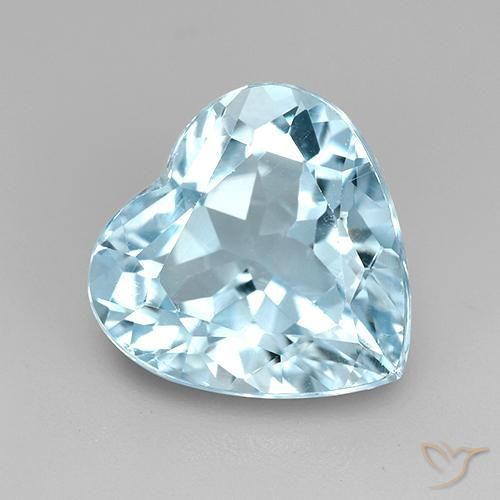 4.28ct Naturel Bleu ciel Topaze, Cœur, VVS-VS
