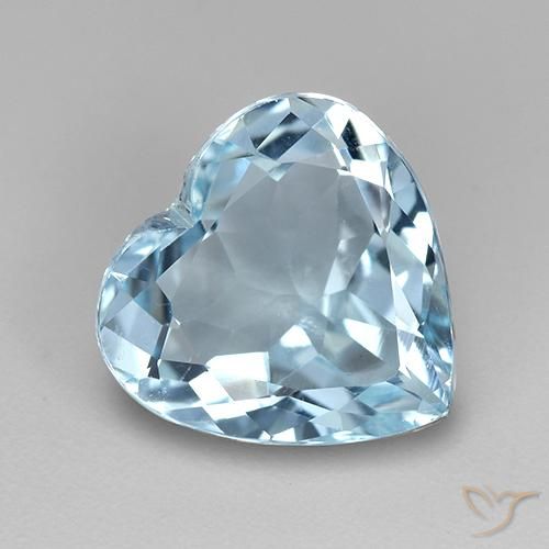 3.81ct Naturel Bleu ciel Topaze, Cœur, VVS-VS