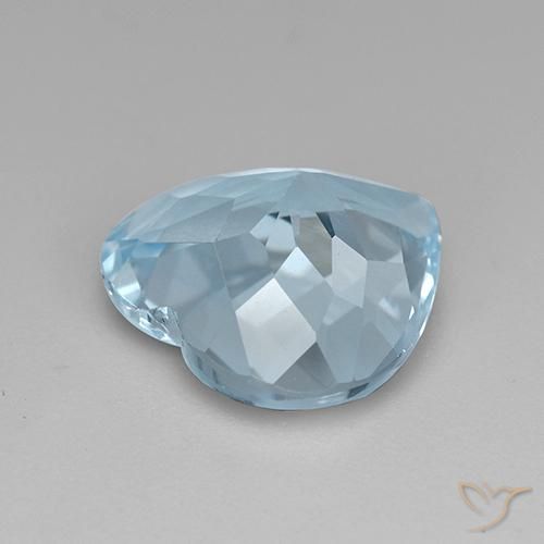 Topaze Bleu ciel naturelle Cœur, 3.81 ct, VVS-VS