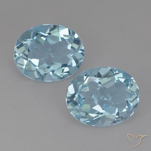 6.56ctw Naturel Bleu ciel Topaze, ovale, VVS-VS