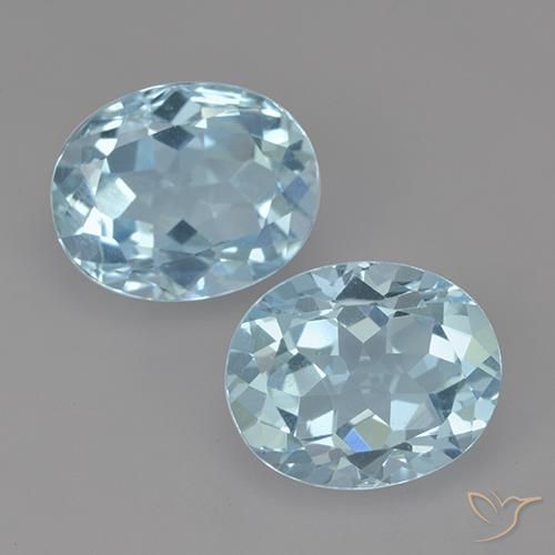 6.64ctw Naturel Bleu ciel Topaze, ovale, VVS-VS