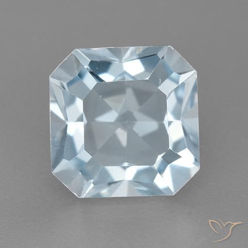 3.13ct Naturel Bleu ciel Topaze, Taille émeraude, VVS-VS