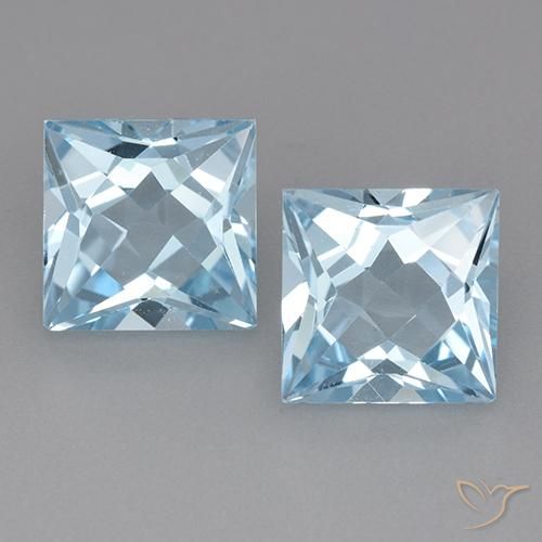 6.31ctw Naturel Bleu ciel Topaze, Carré, VVS-VS