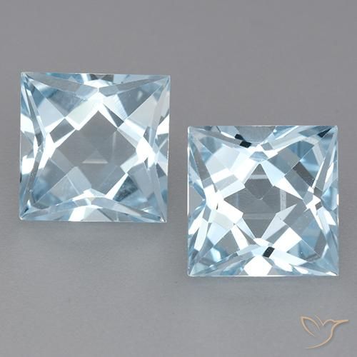 6.22ctw Naturel Bleu ciel Topaze, Carré, VVS