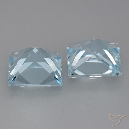 Shop natural 6.29ct Bleu ciel Topaze gems, Carré, from Brésil at GemSelect. In stock, global shipping!