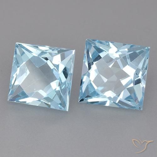 Shop natural 6.43ct Bleu ciel Topaze gems, Carré, from Brésil at GemSelect. In stock, global shipping!