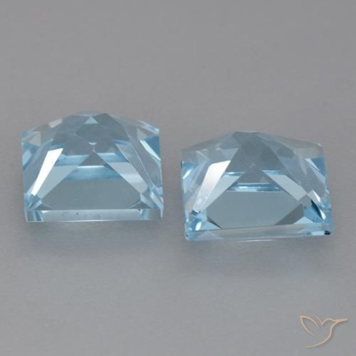Shop natural 6.43ct Bleu ciel Topaze gems, Carré, from Brésil at GemSelect. In stock, global shipping!