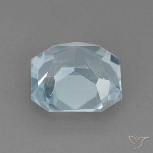Topaze Bleu ciel naturelle Octogone / coupe Émeraude, 2.88 ct, VVS-VS