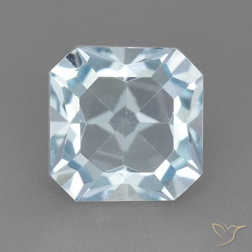 2.89ct Naturel Bleu ciel Topaze, Taille émeraude, VVS